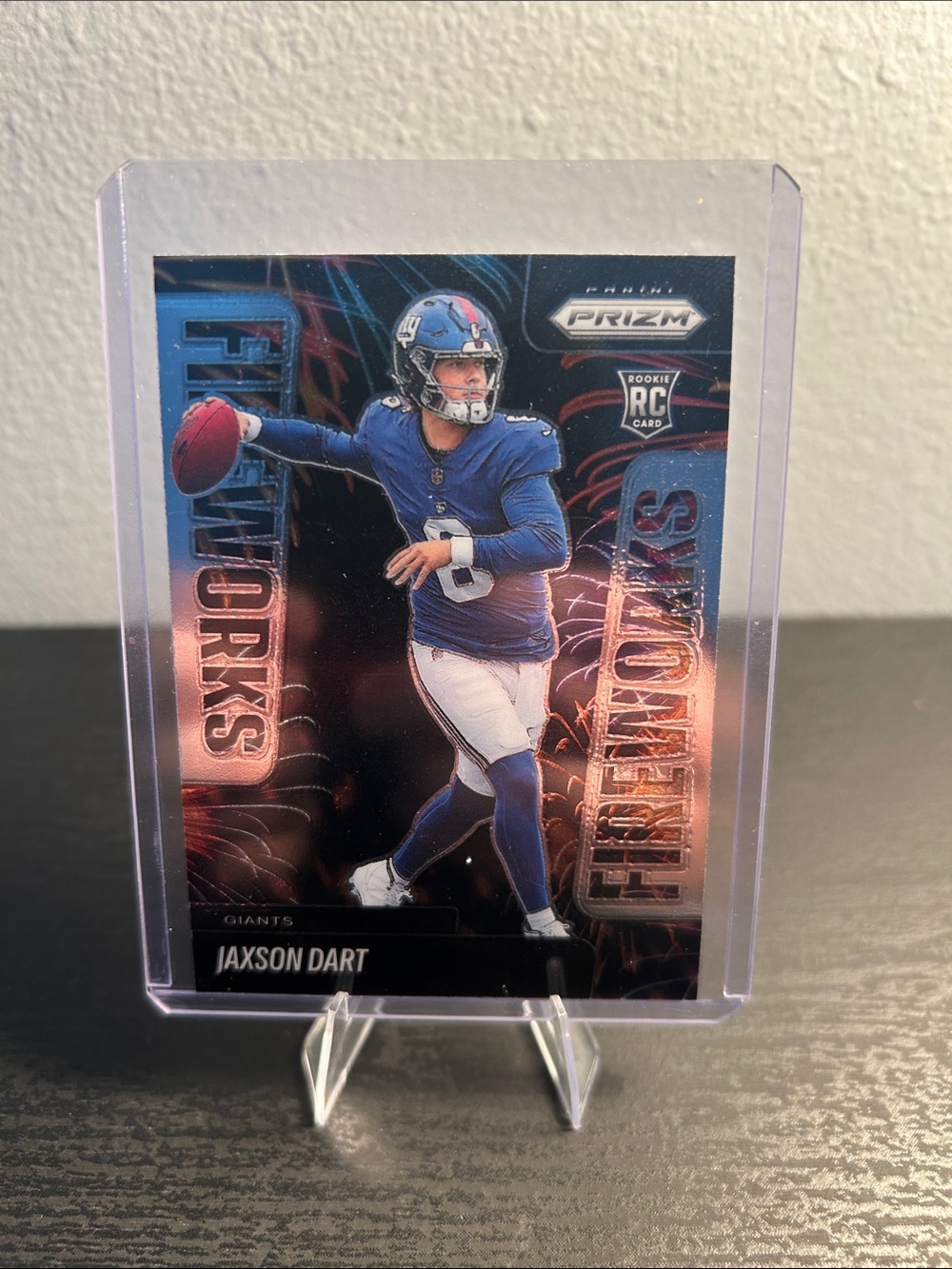 Prizm Rookie Card - Jaxson Dart - Fireworks NFL NY Giants